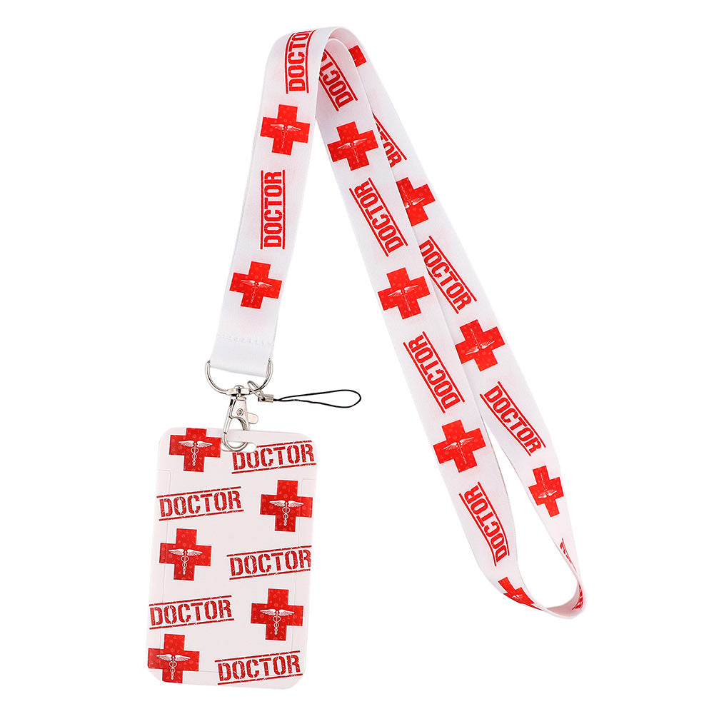 Nurse lanyard with ID card holder