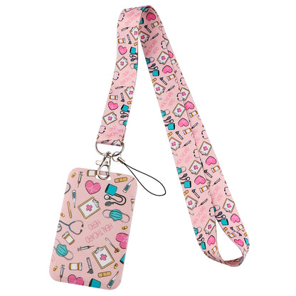 Nurse lanyard with ID card holder