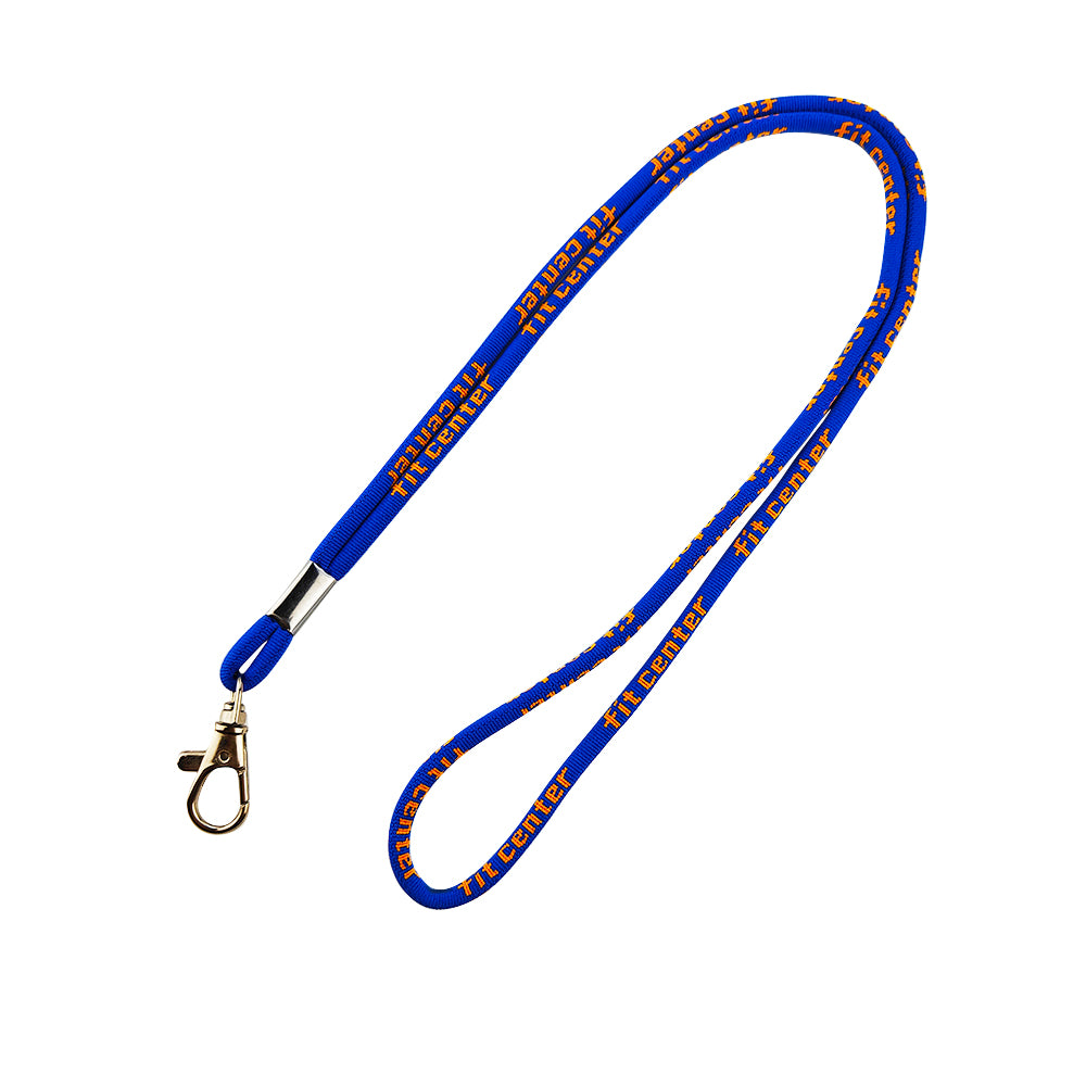 Blue Custom Round Woven Lanyard