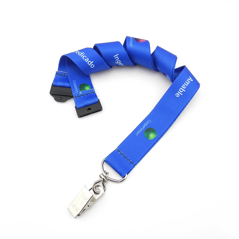 1"Dye-Sublimated Lanyard w/ swivel Hook and Safety Clip