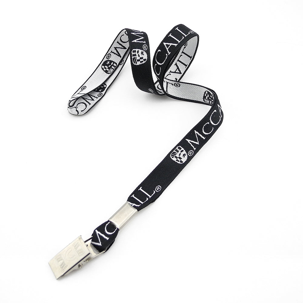 5/8" Woven Lanyard w/ Bulldog clip