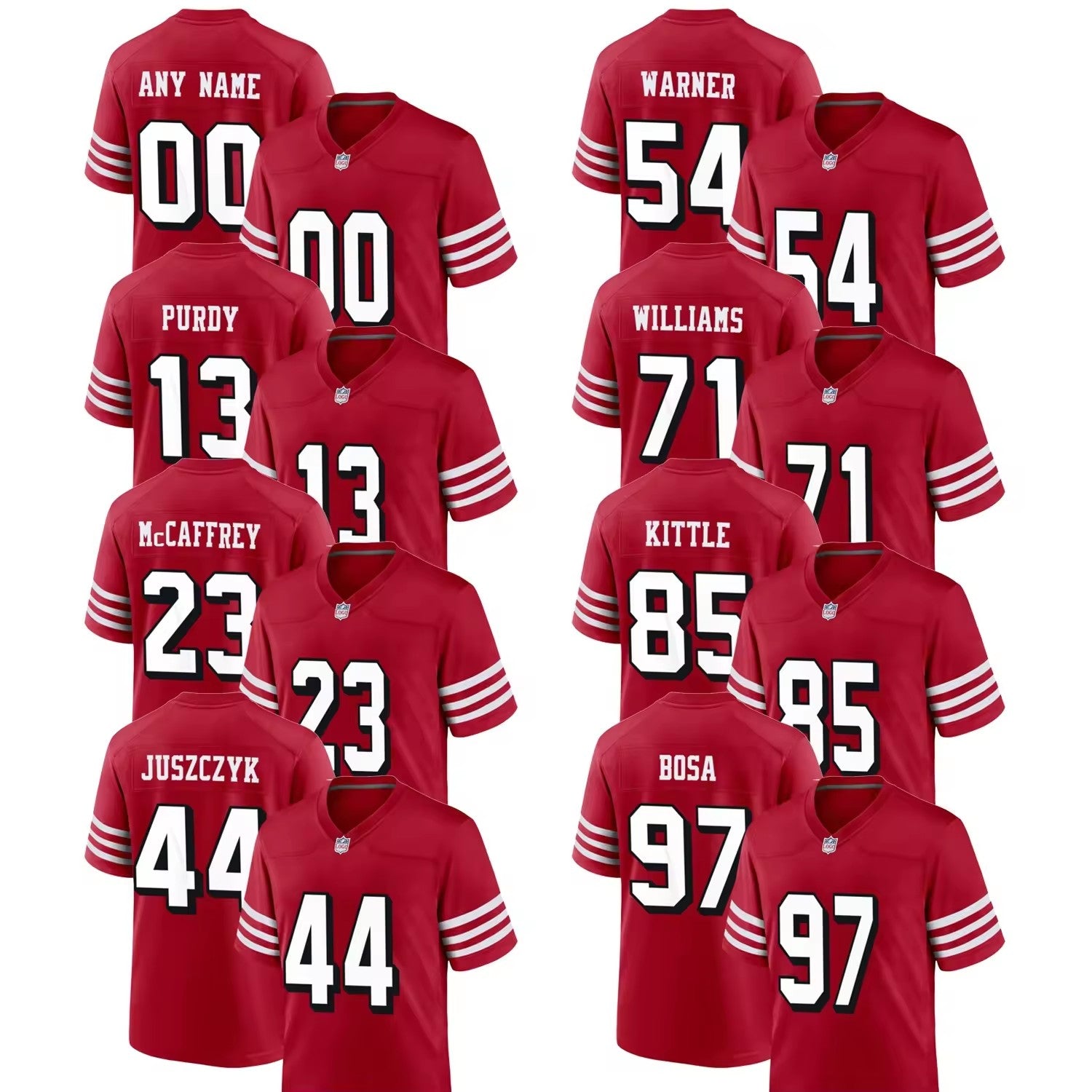 2024 Men's Red Shadows San Francisco 49ers Team Jerseys Custom American Football Shirts Stitched