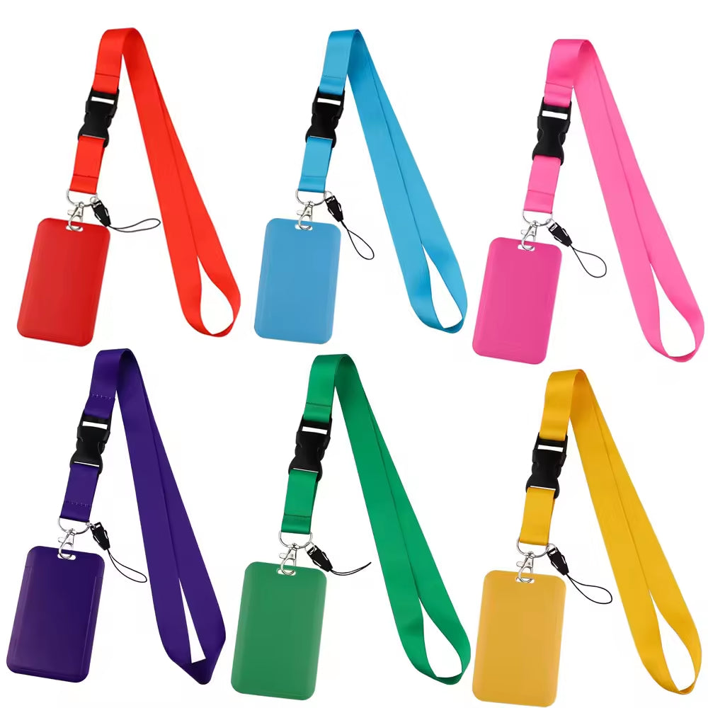 Solid Color Lanyard With Id Holder Lanyard