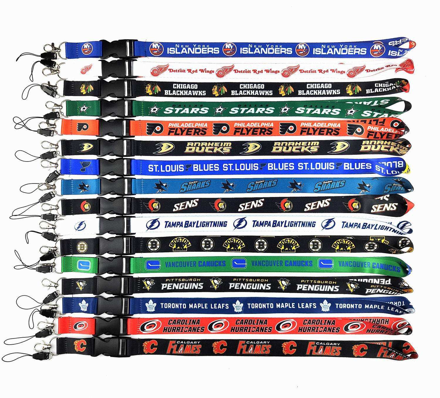 10-piece set NHL sport teams Lanyard with Detachable Buckle