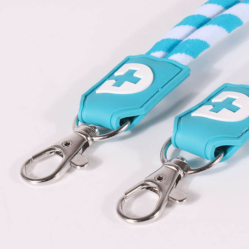 Woven Round Lanyard With PVC label