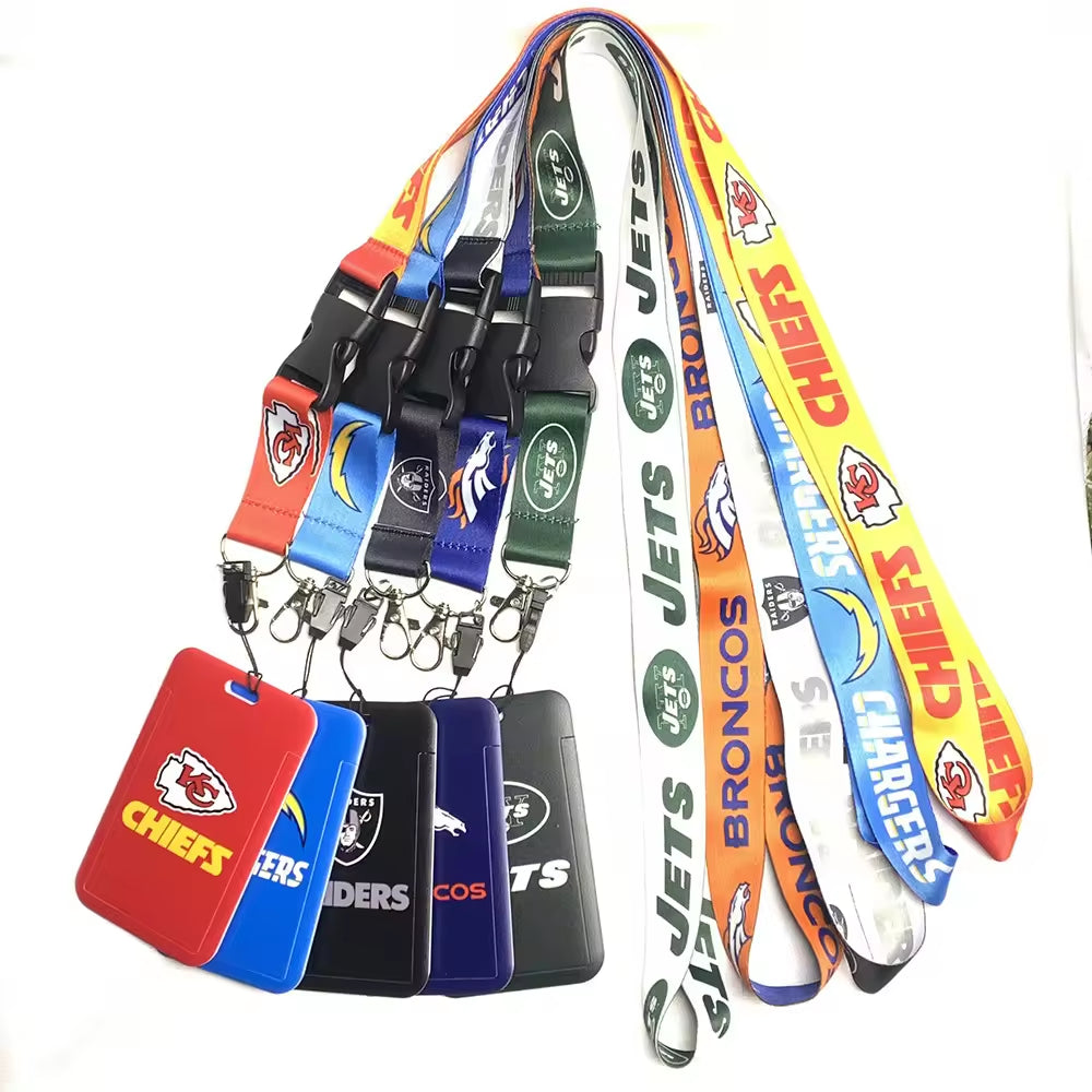 10-piece set Nfl National Football Lanyard Card Holder Id Set