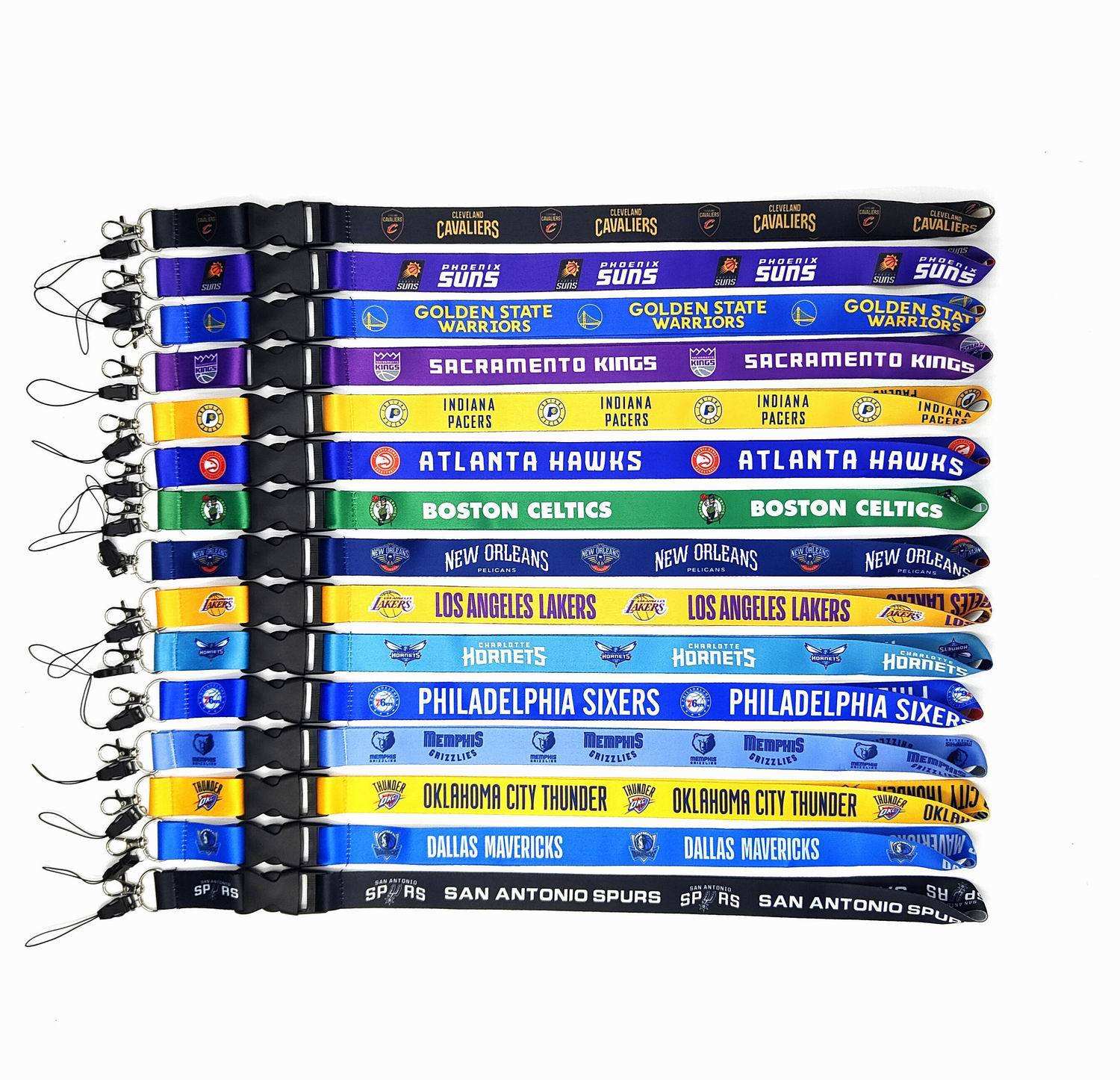 10-piece set US Nba Basketball Club Thermal Gradient Long Neck Lanyard