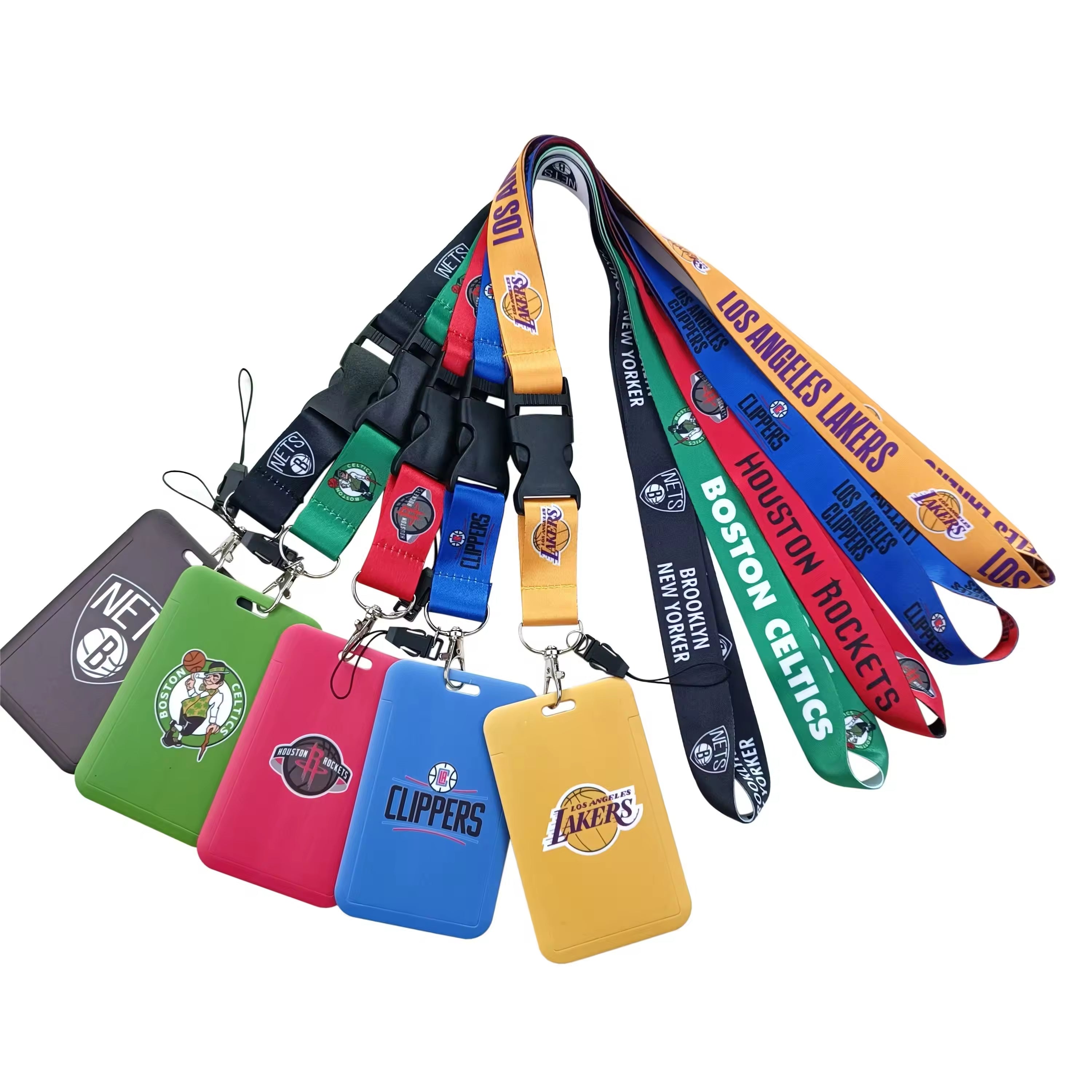 10-piece set National Basketball Nba Logo Lanyard Id Badge Holder With Detachable Breakaway Snap Buck