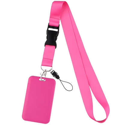 Solid Color Lanyard With Id Holder Lanyard