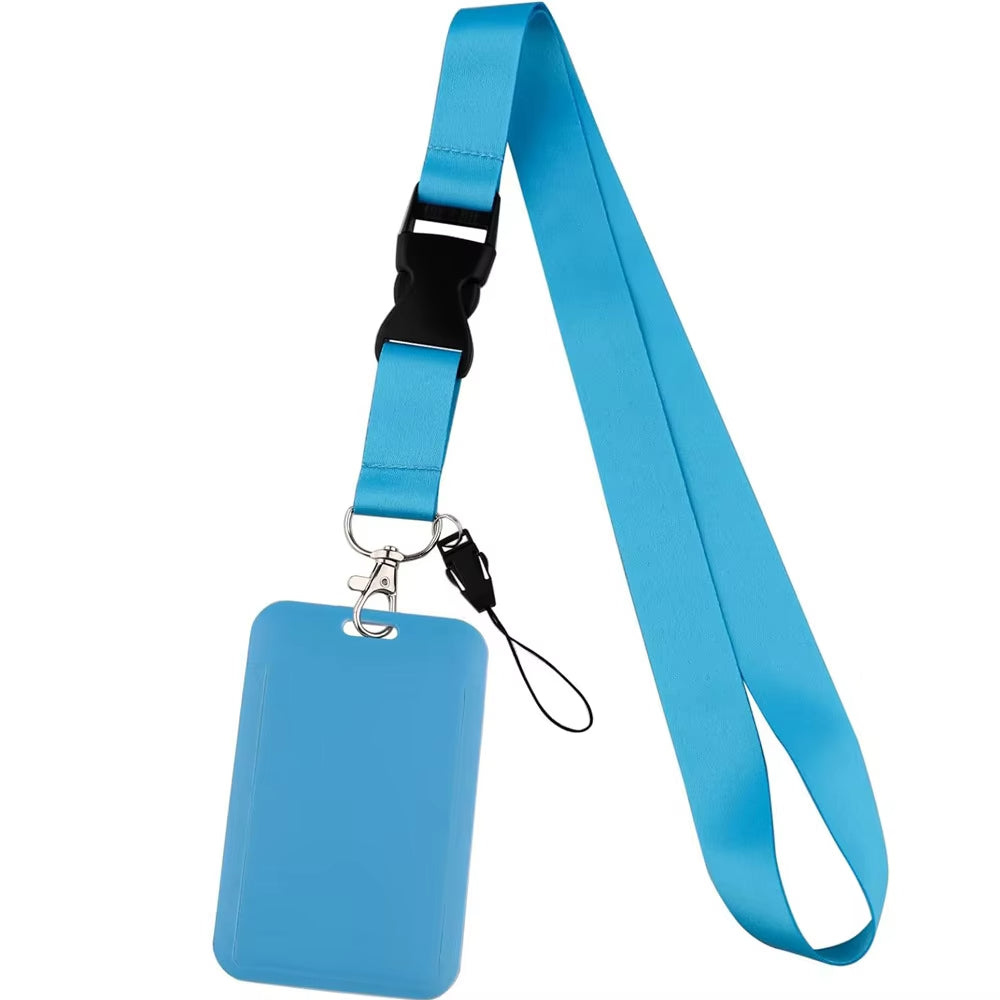 Solid Color Lanyard With Id Holder Lanyard