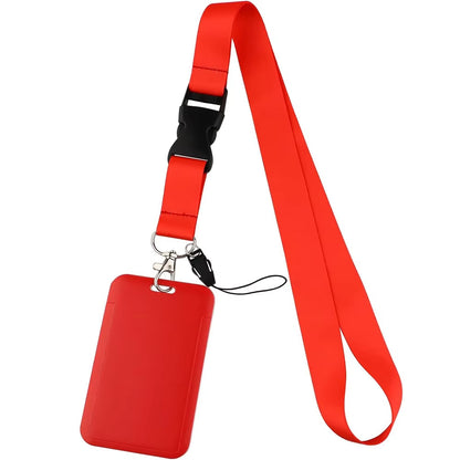 Solid Color Lanyard With Id Holder Lanyard