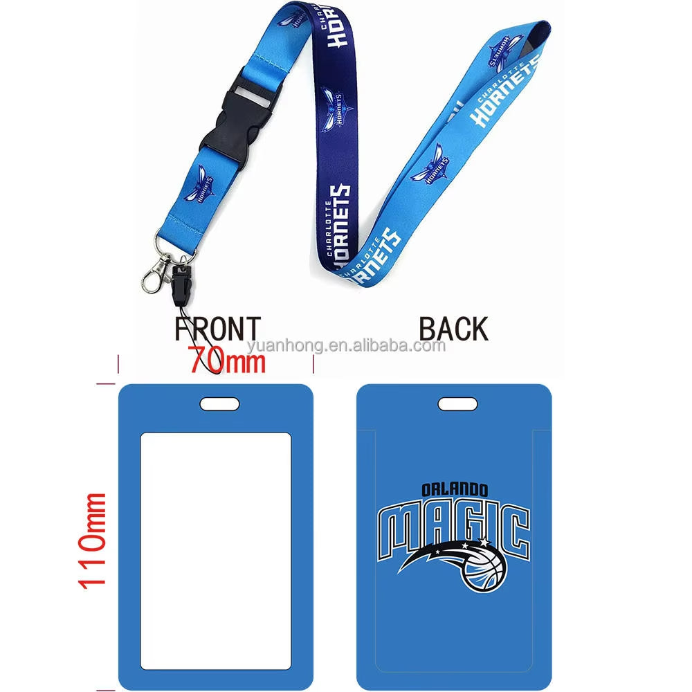 10-piece set National Basketball Nba Logo Lanyard Id Badge Holder With Detachable Breakaway Snap Buck