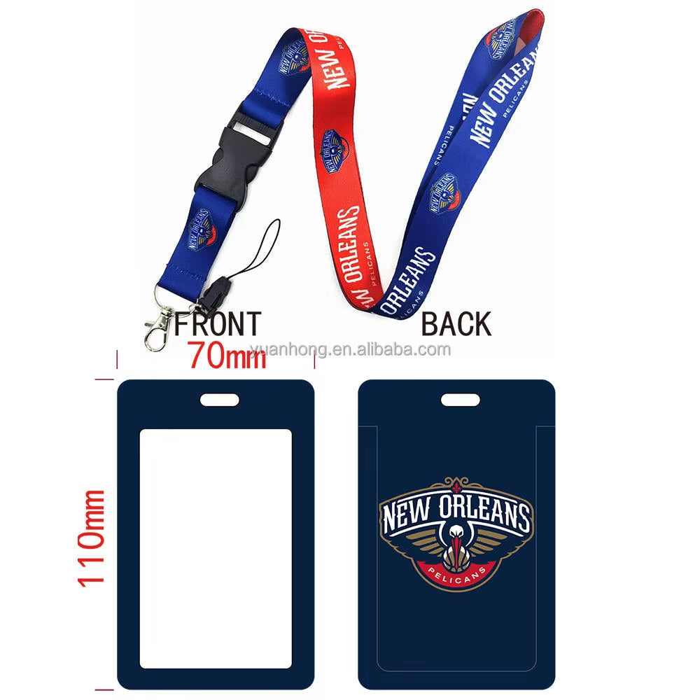 10-piece set National Basketball Nba Logo Lanyard Id Badge Holder With Detachable Breakaway Snap Buck