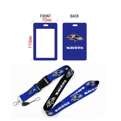 10-piece set Nfl National Football Lanyard Card Holder Id Set