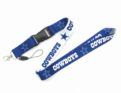 10-piece set USA Nfl Logo Neck Lanyard 2 Sides 32 Football Teams Detachable Strap Lanyards