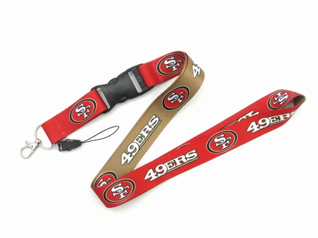 10-piece set USA Nfl Logo Neck Lanyard 2 Sides 32 Football Teams Detachable Strap Lanyards