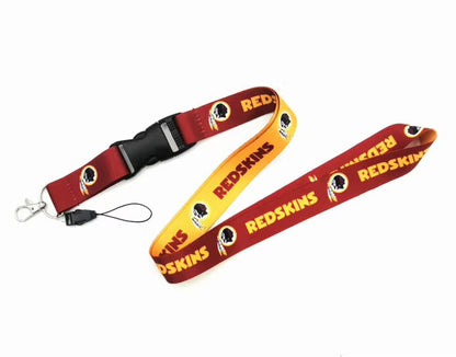 10-piece set USA Nfl Logo Neck Lanyard 2 Sides 32 Football Teams Detachable Strap Lanyards