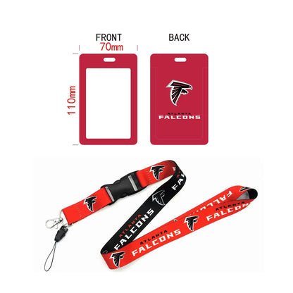 10-piece set Nfl National Football Lanyard Card Holder Id Set