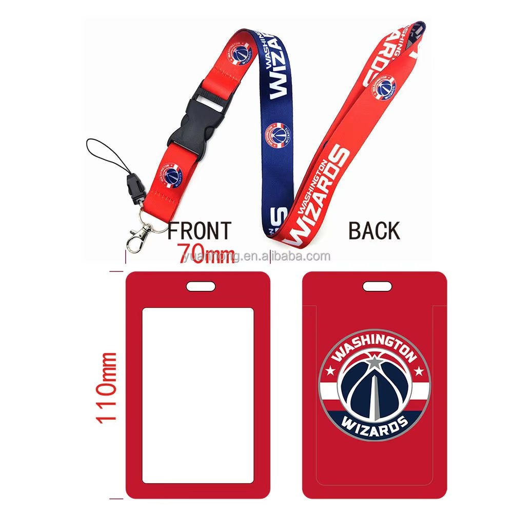 10-piece set National Basketball Nba Logo Lanyard Id Badge Holder With Detachable Breakaway Snap Buck