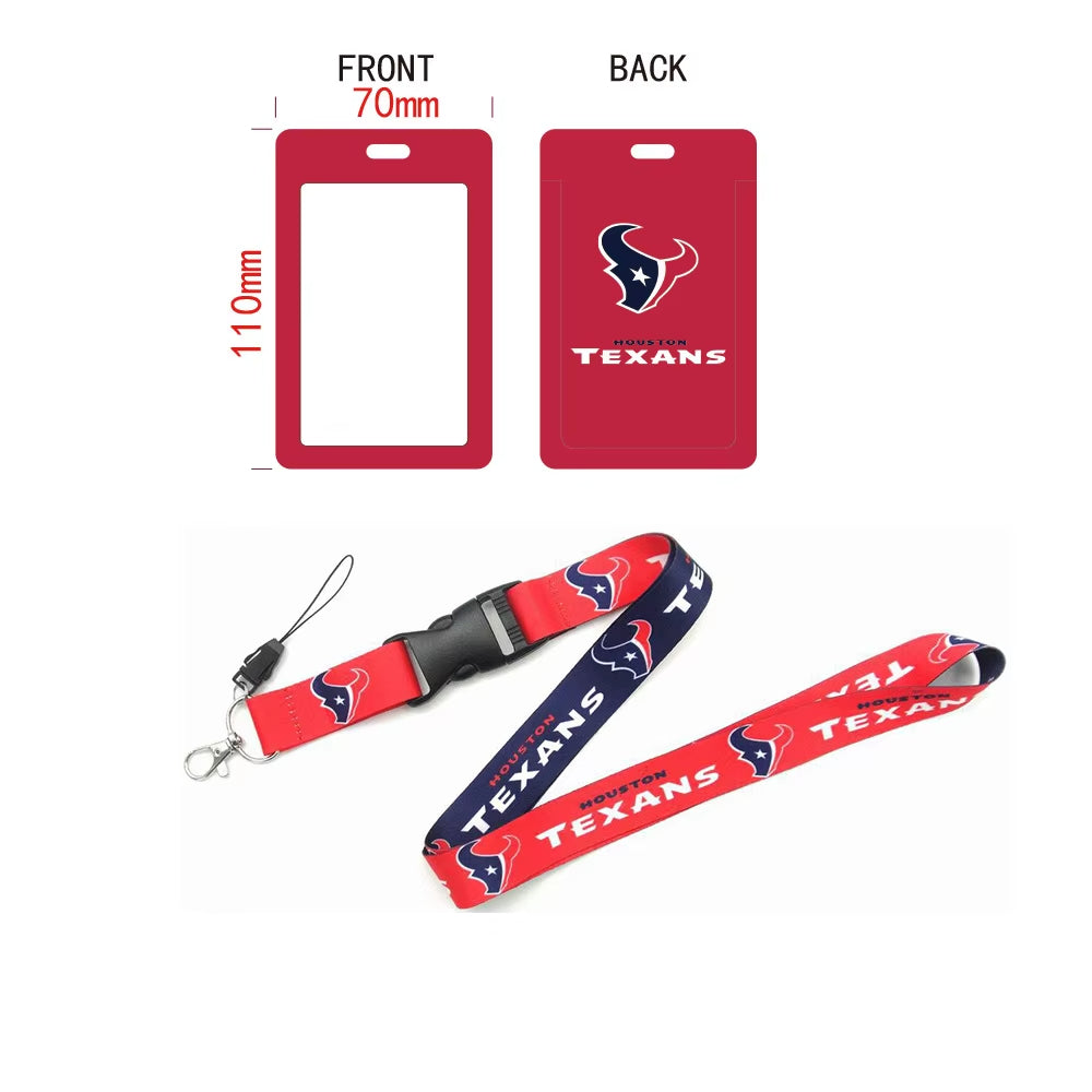 10-piece set Nfl National Football Lanyard Card Holder Id Set