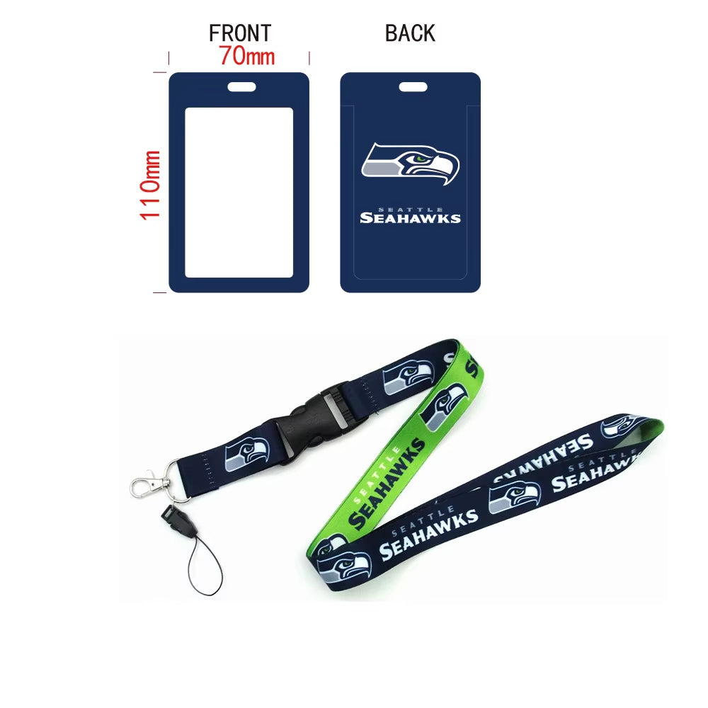 10-piece set Nfl National Football Lanyard Card Holder Id Set