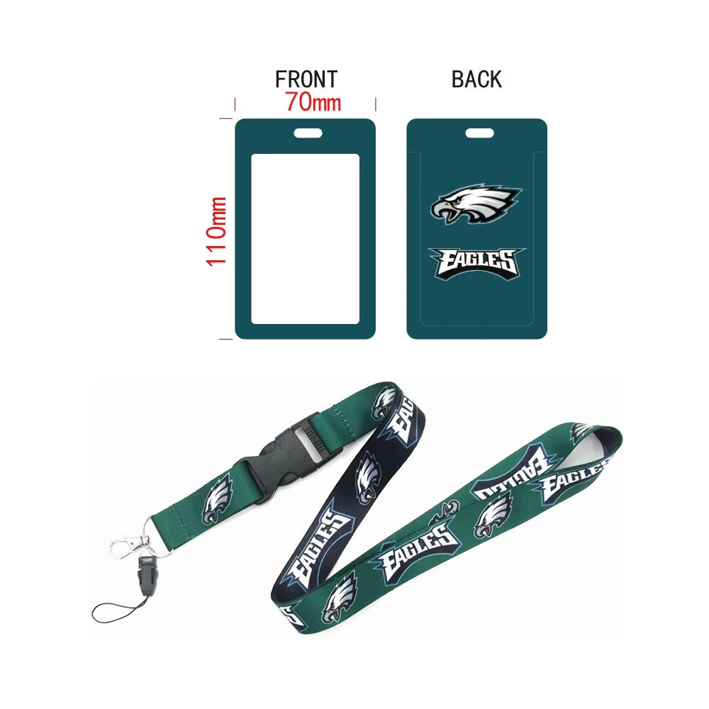 10-piece set Nfl National Football Lanyard Card Holder Id Set